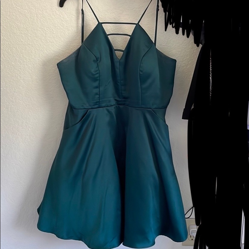 Dark green prom dress